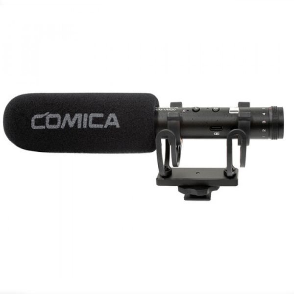 Суперкардиодный микрофон-пушка Comica CVM-VM20 со встроенным аккумулятором