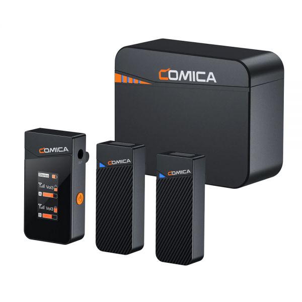 Универсальная беспроводная радиосистема Comica Vimo C3 с двумя микрофонами и зарядным кейсом