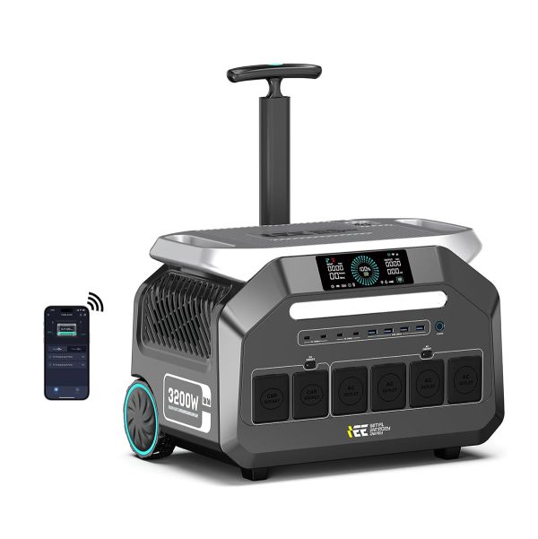 Портативна зарядна станція IEE P3200 (потужність 3200 Вт, пікова - 6400 Вт, акумулятор 2048 Вт•годин LiFePO4)