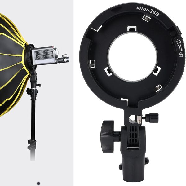 Адаптер Minibowens-Bowens NiceFoto Mini-36B с держателем фотозонта