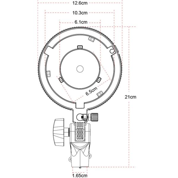 Адаптер Minibowens-Bowens NiceFoto Mini-36B с держателем фотозонта