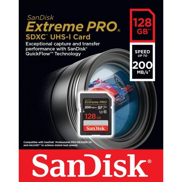 Карта пам'яті SanDisk 128 GB SDXC UHS-I U3 V30 Extreme PRO (SDSDXXD-128G-GN4IN)