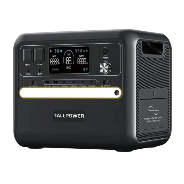 Портативна зарядна станція TALLPOWER V2400 (потужність 2400 Вт, пікова - 4800 Вт, акумулятор 2160 Вт•годин LiFePO4)