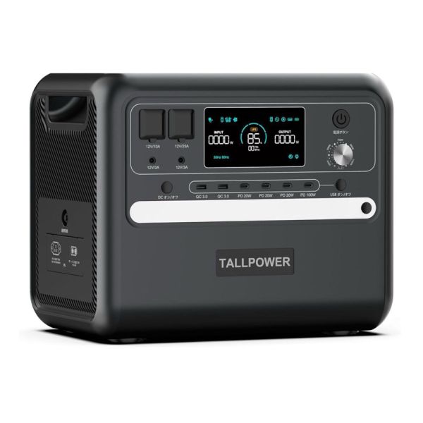 Портативна зарядна станція TALLPOWER V2400 (потужність 2400 Вт, пікова - 4800 Вт, акумулятор 2160 Вт•годин LiFePO4)