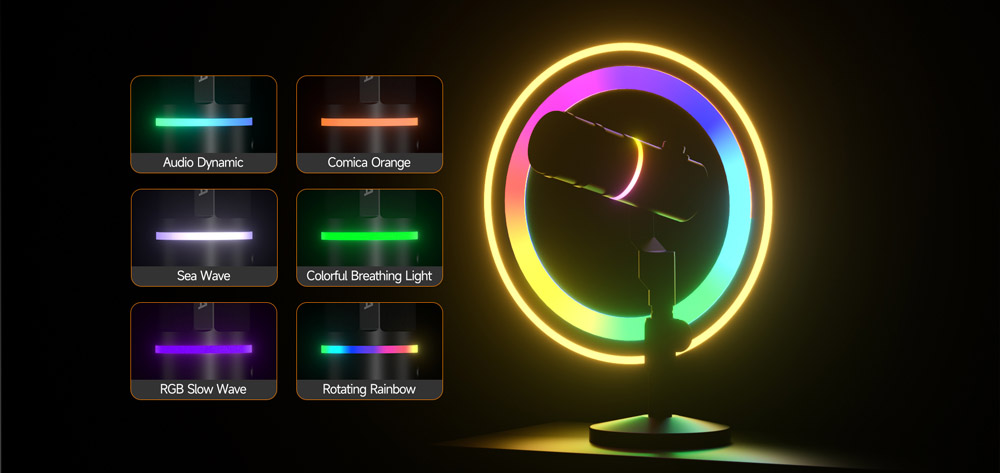 Круговая RGB-подсветка микрофона Comica EJoy D10 PRO D Combo