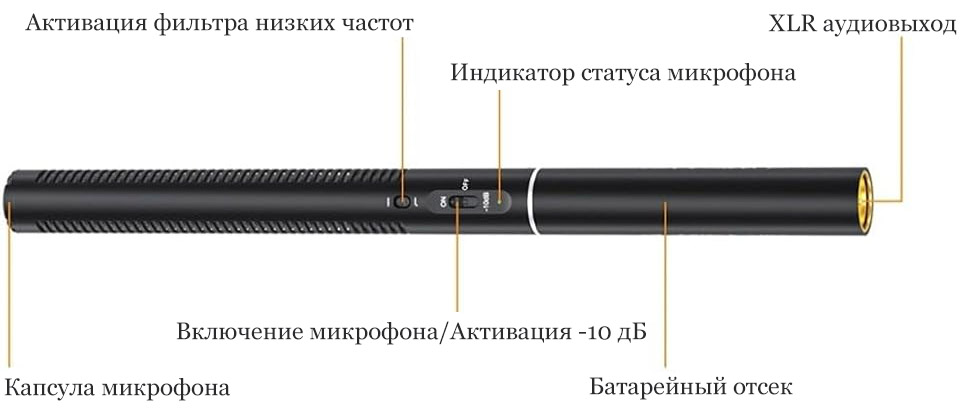Описание профессионального направленного микрофона-пушки Comica VP3