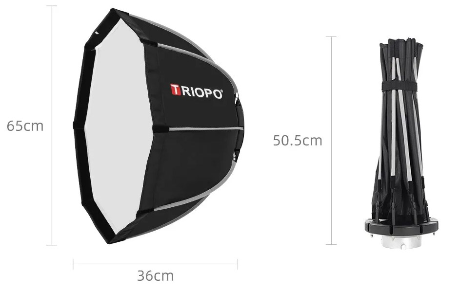 Розміри софтбокса-октобокса Triopo K265 см