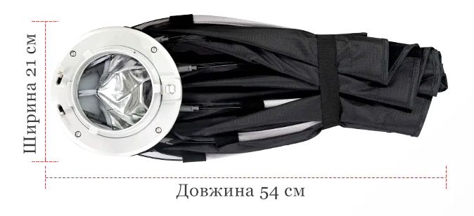 Розміри софтбокса Triopo K365 в складеному стані