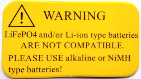 предупреждение об опасности использования Li-Ion аккумулятров во вспышках
