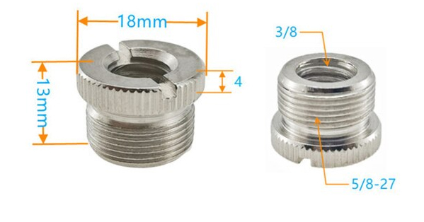 Переходник f5827-m14 (5/8-27 на 1/4 дюйма) Переходник с 3/8 дюйма на 5/8 27 витков на дюйм